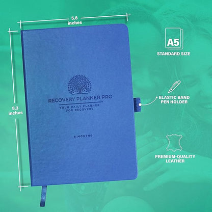 Daily Recovery Planner Pro - Sobriety Gifts for Women & Men, Ideal with 12 Steps and 12 Traditions of Alcoholics Anonymous Programs, Drug Addiction Recovery Gifts - Standard A5 Size