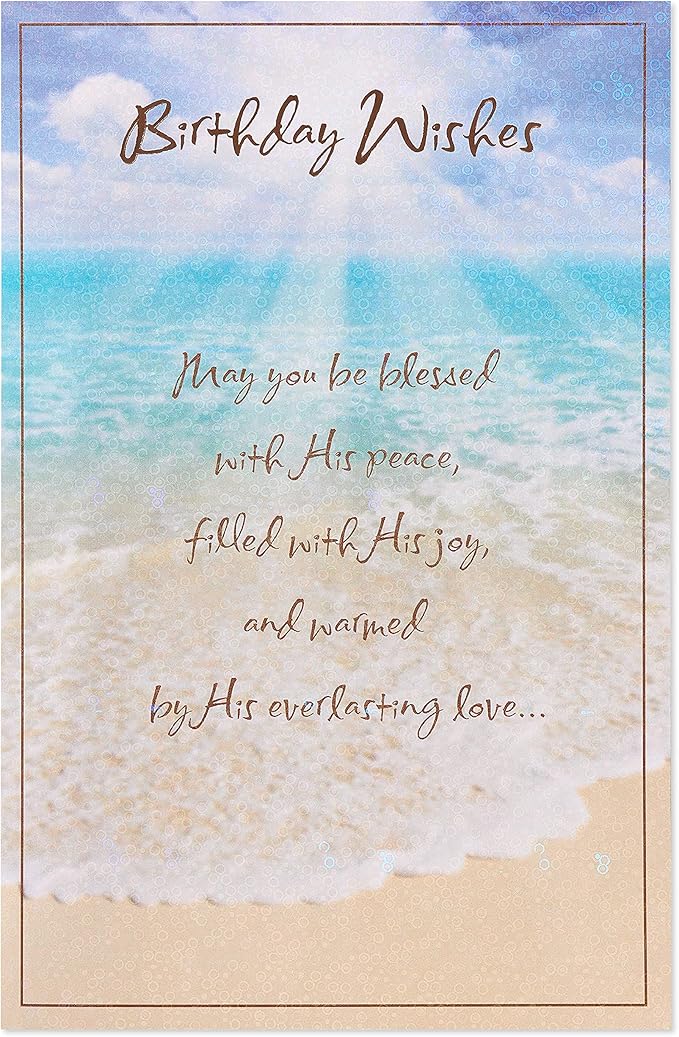 American Greetings Religious Birthday Card (Beach)