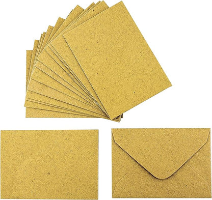 Iconikal Kraft Mini Special Occasion Envelopes, 4 x 2.75 inches, 100-Count