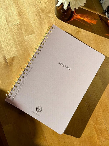 DesignWorks Ink 8.25" x 11.6" Lilac Textured Paper Twin Wire Spiral No. 1 Notebook Journal with 160 Lined Pages for Work, Writing, Journaling