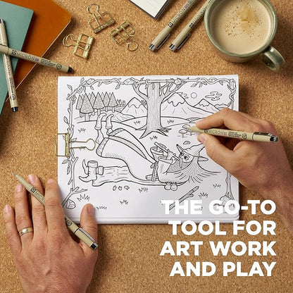 SAKURA Pigma Micron Fineliner Pens - Archival Black Ink Pens - Pens for Writing, Drawing, or Journaling - Assorted Point Sizes - 6 Pack