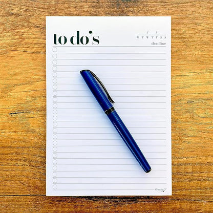To Do List Notepad - 2 Pack, A5 Size (8.3"x5.8") Premium Thick Paper With Cardboard Back Support, Undated Daily Planner Notepad, Daily To Do List Notebook, Ruled Pages, Checkboxes, Deadline Column.