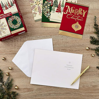 Image Arts Christmas Boxed Cards Assortment, Elegant Icons (4 Designs, 24 Cards with Envelopes)