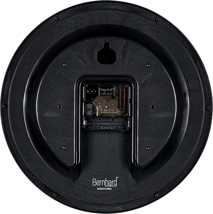 Bernhard Products 10 Inch Blue Quartz Analog Wall Clock - Silent, Easy to Read, Quality Construction, Simple Design, Lightweight, Easy to Hang, Battery Operated