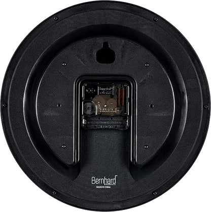 Bernhard Products 10 Inch Blue Quartz Analog Wall Clock - Silent, Easy to Read, Quality Construction, Simple Design, Lightweight, Easy to Hang, Battery Operated