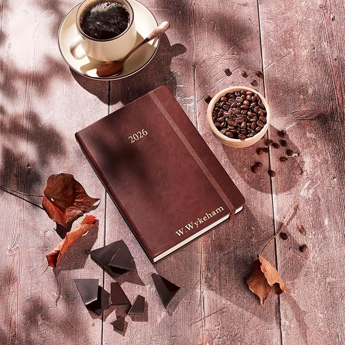 Wykeham's Executive 2026 Daily Journal Planner – US Public Holidays & Format – Customization Available (Personalized Conker, 8.5"×5.5")