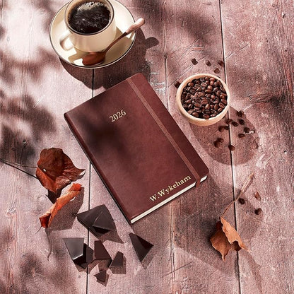 Wykeham's Executive 2026 Daily Journal Planner – US Public Holidays & Format – Customization Available (Personalized Conker, 8.5"×5.5")