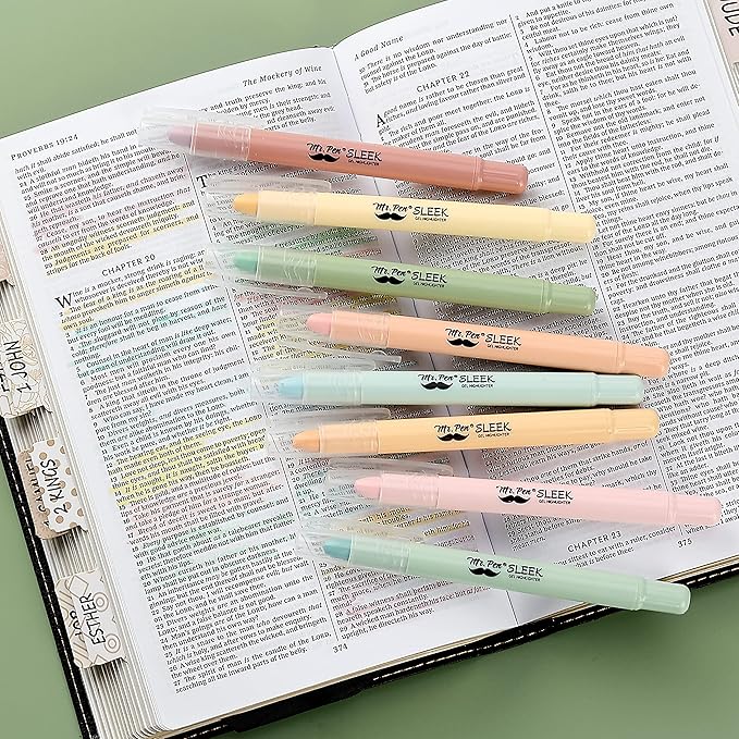 Mr. Pen- Gel Highlighter Set, 16 Pack, Assorted Colors, Bible Highlighters No Bleed Gift Set, No Bleed Highlighters, Bible Highlighter, Gel Highlighters for Bibles