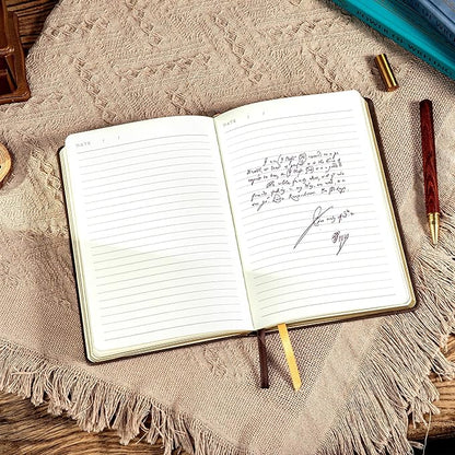 CAGIE 320 Pages Thick Hardcover Journaling Notebooks Vintage Leather Journal for Women Men A5 College Ruled Journals for Writing with Gift Box, 5.7 x 8.3 in, Blue