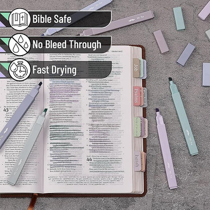 Mr. Pen- Aesthetic Highlighters, 6 pcs, Chisel Tip, Morandi Colors, No Bleed Bible Highlighter Pastel, Highlighters Assorted Colors, Pastel Highlighter Set, Cute Highlighters