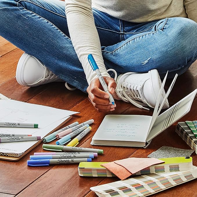 Sharpie Permanent Markers, Ultra-Fine Point, Featuring Mystic Gem Color Markers, Assorted, 24 Count