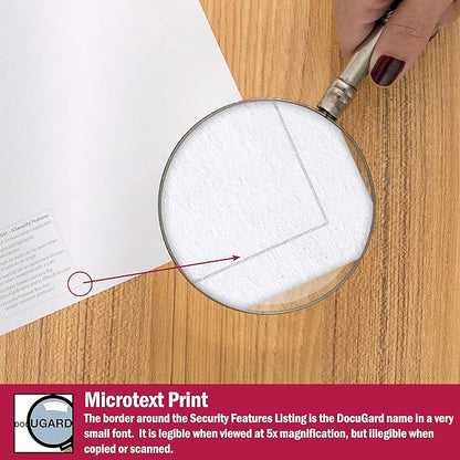 DocuGard Standard Medical Security Paper for Printing Prescriptions and Preventing Fraud, CMS Approved, 6 Security Features, Laser and Inkjet Safe, Blue, 8.5 x 11, 24 lb., 500 Sheets (04541)