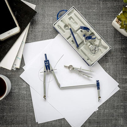 Drafting Compass for Geometry Set - Drawing Compass Geometry Set for Drafting, Math and Making Circles with Large Extension Beam for School, Drafting, Engineering and Architecture