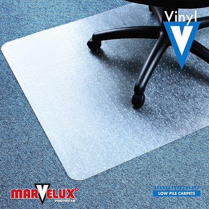 Marvelux Office Chair Mat for Low Pile Carpets 36" x 48”, Clear Vinyl Protector Mat for Under Desks, Rectangular PVC Carpeted Floor Mat for Gaming Chairs and Computer Desks