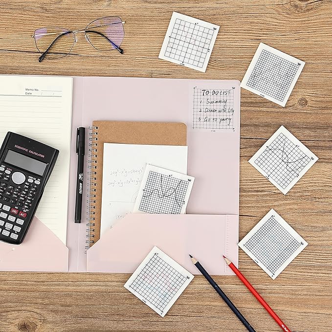 Mr. Pen- Transparent Graph Paper Sticky Notes, 300 Sheets, 3x3 Inch, Graph Sticky Notes, Math Graph Paper, Graphing Sticky Notes, Grid Sticky Notes, Grid Notepad, Mini Graph Paper