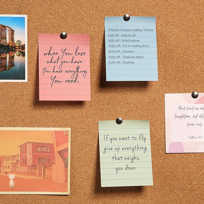 Mr. Pen- Lined Sticky Notes, 1.5"x 2", 6 Pads, 60 Sheets/Pad, Vintage Colors, Small Sticky Notes with Lines, Sticky Note Pads, Sticky Pads, Mini Sticky Notes Lined, Mr Pen Sticky Notes Small