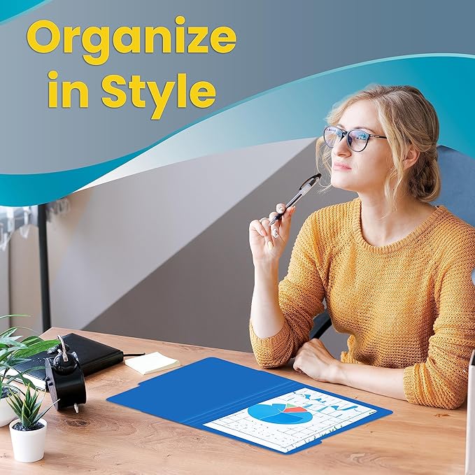 Better Office Products Heavyweight Poly File Folders, 1/3 Cut Tabs, 12 Pack, Assorted Colors, Letter Size, with Adhesive Labels,