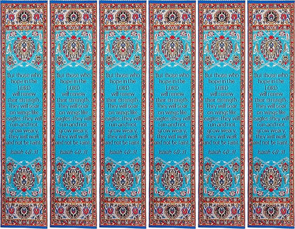 Wings Like Eagles & Renewed Strength, Bulk Pack of 6 Woven Fabric Christian Bookmarks, Silky Soft Isaiah 40:31 Flexible Bookmarker for Novels Books and Bibles, Religious Memory Verse Gift