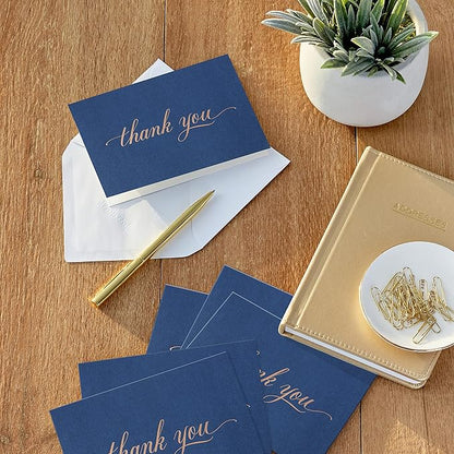 Hallmark Pack of Thank You Cards, Elegant Silver Foil (40 Thank You Notes with Envelopes)