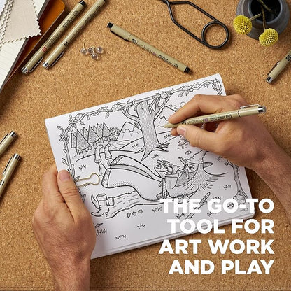 SAKURA Pigma Micron Fineliner Pens - Archival Black Ink Pens - Pens for Writing, Drawing, or Journaling - Assorted Point Sizes - 8 Pack