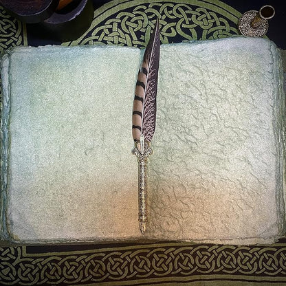 Vintage Green Leather Journal - 200 pages Deckle Edge Rustic Paper - Unlined Pages Book of Shadows, Grimoire, Junk Notebook, Fantasy Medieval Gifts, Sketchbook, Antique Scrapbook (Earthy Green, 7"x5")