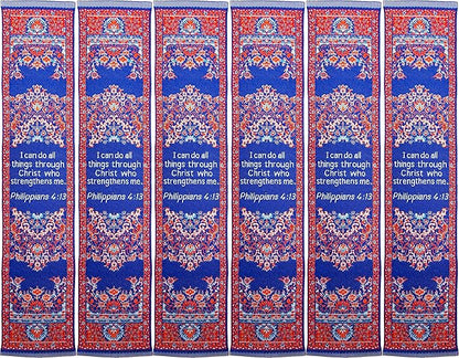 I Can Do All Things, Bulk Pack of 6 Woven Fabric Christian Bookmarks, Silky Soft Philippians 4:13 Flexible Bookmarker for Novels Books and Bibles, Religious Memory Verse Gift